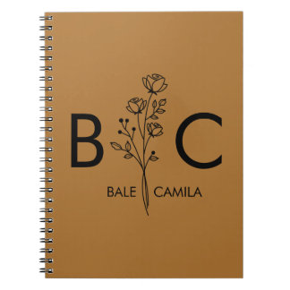 Custom name Monogrammed  Portfolio, Personalized  Notitieboek