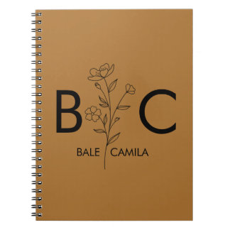 Custom name Monogrammed  Portfolio, Personalized  Notitieboek
