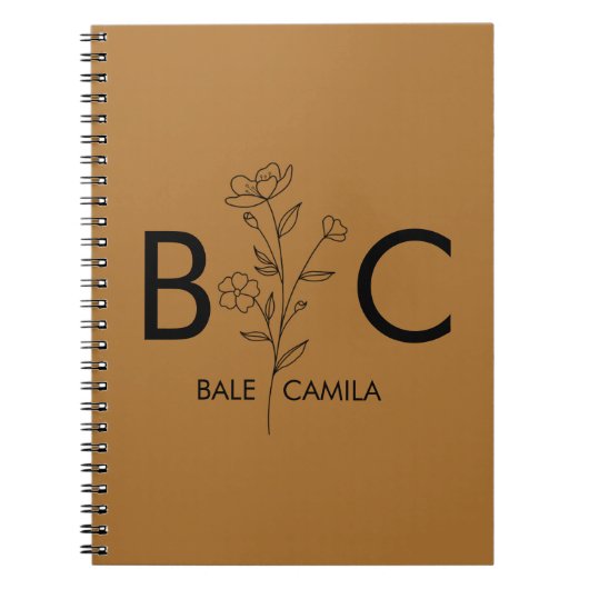 Custom name Monogrammed  Portfolio, Personalized  Notitieboek (Voorkant)
