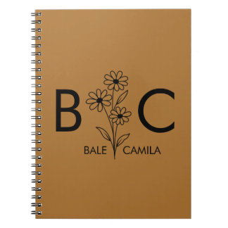 Custom name Monogrammed  Portfolio, Personalized  Notitieboek