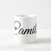 Custom Name Mug Minimalist Script Font with Heart  (Centre)