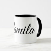 Custom Name Mug Minimalist Script Font with Heart  (Devant droit)