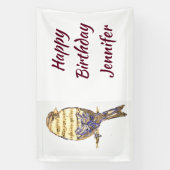 Custom Name Music Notes Song Bird Spandoek (Verticaal)