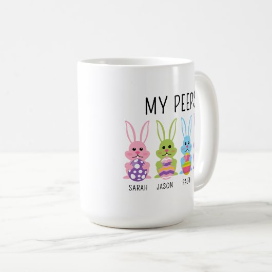 Custom Name My Peeps Easter Coffee Mug (Devant droit)