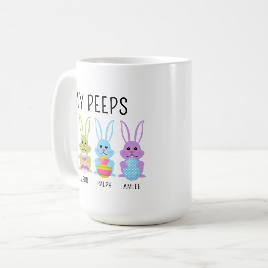 Custom Name My Peeps Easter Coffee Mug (Devant gauche)