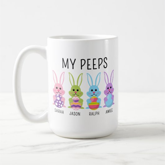 Custom Name My Peeps Easter Coffee Mug (Gauche)