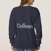 Custom Name Navy Blue Women's Sweatshirt (Achterkant)
