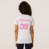 Custom Name Number op de achterkant Pink Font T-Sh T-shirt (Achterkant volledig)