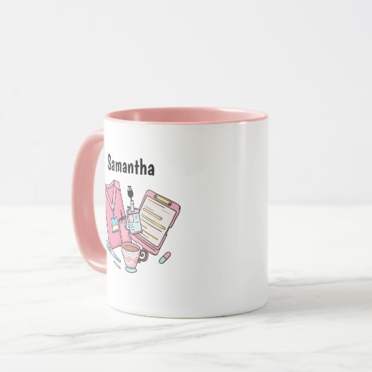 Custom Name Nurse Coffee Mug Gift (Devant gauche)