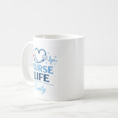 Custom Name Nurse Life Coffee Mug Gift (Devant gauche)