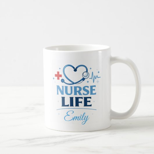 Custom Name Nurse Life Coffee Mug Gift (Droite)
