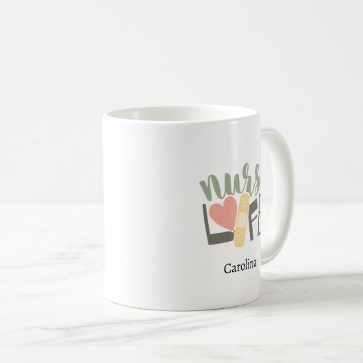 Custom Name Nurse life Coffee Mug Gift (Devant droit)