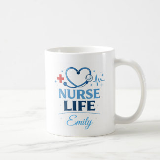 Custom Name Nurse Life Coffee Mug Gift Koffiemok
