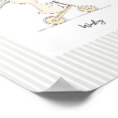 Custom Name Nursery - Cute Bunny Stripes Poster (Hoek)