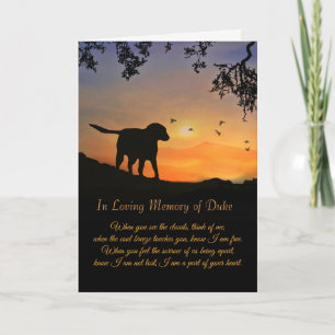 Custom Name of Dog Sympathy Card, Loss of Dog Kaart