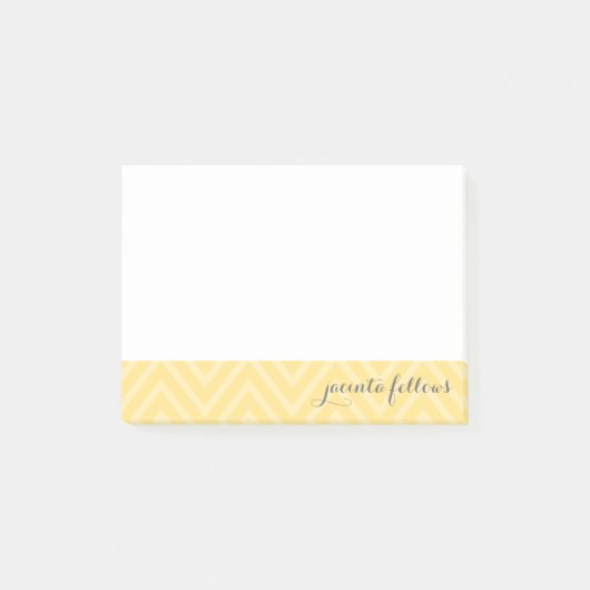 CUSTOM NAME OPMERKING cool chevron patroon geel gr Post-it® Notes (Voorkant)