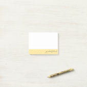 CUSTOM NAME OPMERKING cool chevron patroon geel gr Post-it® Notes (Op bureau)