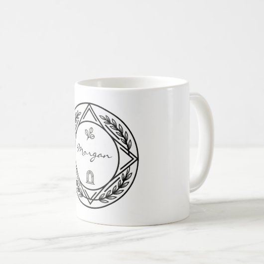Custom Name or Initial Personalized Coffee Mug (Devant droit)