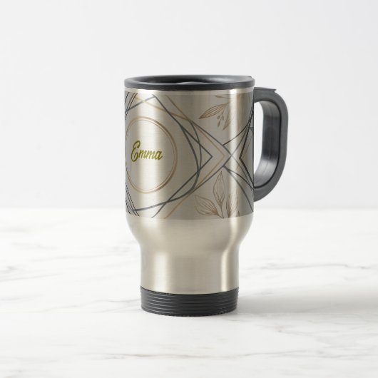 Custom Name or Initial Travel Mug – Personal Gift (Devant droit)