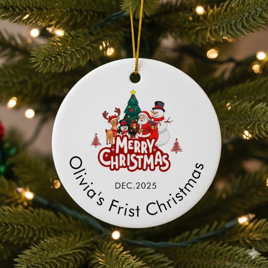 Custom Name Ornament, Baby's First Christmas Keramisch Ornament
