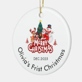 Custom Name Ornament, Baby's First Christmas Keramisch Ornament (Links)