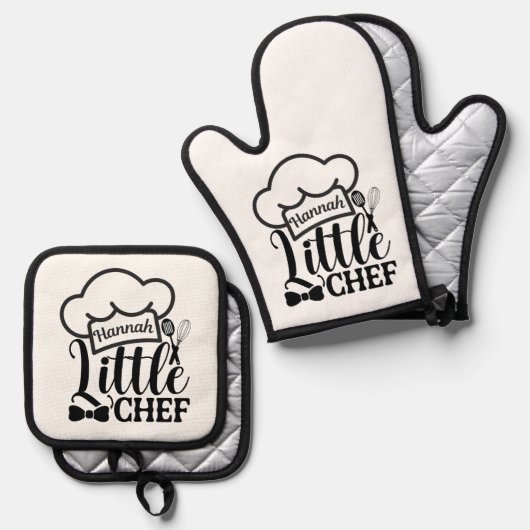 Custom name Oven Mitt & Pot Holder Set (Voorkant / Achterkant)
