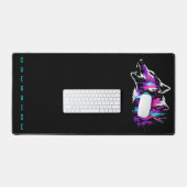 Custom Name Override Glitch Wolf Gaming Desk Mat (Clavier et souris)