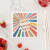  Custom Name Party Table Decor Fun Retro Rainbow Servet (Insitu)