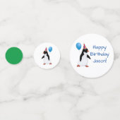 Custom Name Penguin Blue Balloon Table Confetti (Devant)