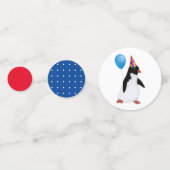 Custom Name Penguin Blue Balloon Table Confetti (Derrière)