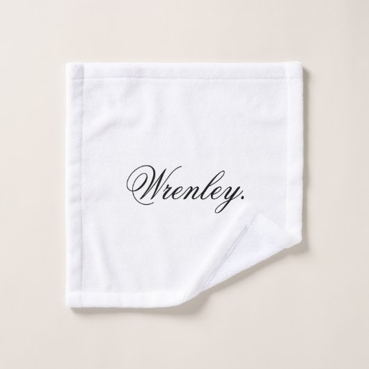 Custom Name Personalized Classic White (Gant de toilette)