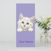 Custom Name Personalized Kitten Art Gift Kaart (Staand voorkant)