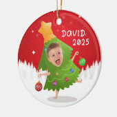 Custom name + photo message me -Christmas Ornament (Links)