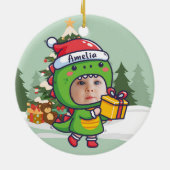 Custom name + photo message me- Christmas Ornament (Achterkant)