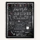 Custom Name & Photo Recipe Keeper Chalkboard  Notitieboek (Voorkant)