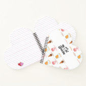 Custom Name Pink Cupcake and Black Cat Pattern  Notitieboek (Binnen)