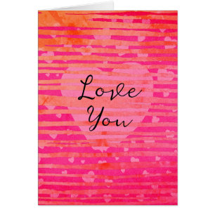 Custom Name Pink Hearts Valentine's Day Card