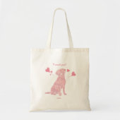 Custom Name Pink Labrador Dog Mom Mother's Day Tote Bag (Voorkant)