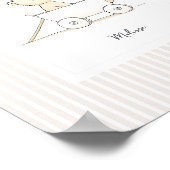 Custom Name Poster - Cute Bear in Pull Wagon (Hoek)