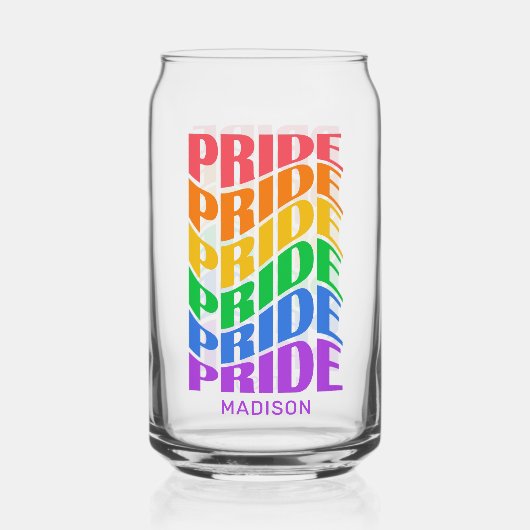 Custom Name Pride Blikvorm Glas (Achterkant)
