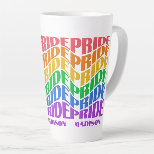 Custom Name Pride Latte Mok (Rechterhoek)