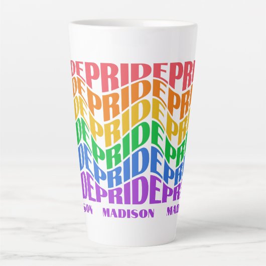 Custom Name Pride Latte Mok (Voorkant)