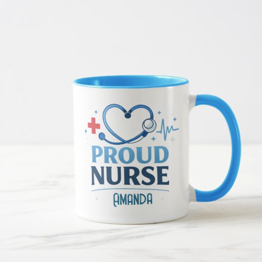 Custom Name Proud Nurse Coffee Mug Gift Mok (Rechts)