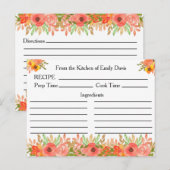 Custom Name Recept Kaarten met bloemen en groen (Voorkant / Achterkant)