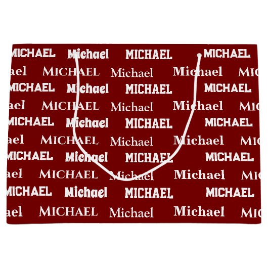 Custom Name Red Personalized Boy Birthday Groot Cadeauzakje (Voorkant)