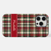 Custom Name Red Plaid Christmas Phone Case (Verso Horizontal)