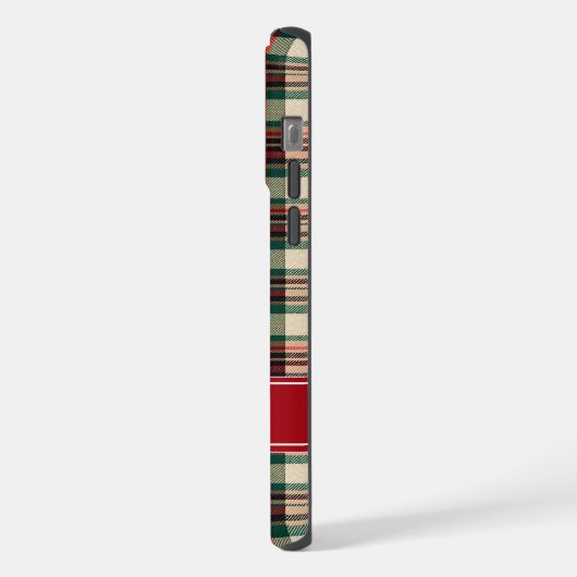 Custom Name Red Plaid Christmas Phone Case (Côté gauche)