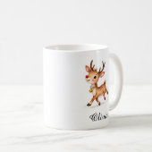 Custom Name Reindeer Coffee Mug - Personalized (Devant droit)