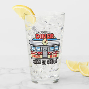 Custom NAME Retro 50s Diner Sign Fifties Atomic Glas