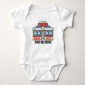 Custom NAME Retro 50s Diner Sign Fifties Atomic Romper (Voorkant)